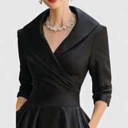 Women's Solid Satin Midi Dress