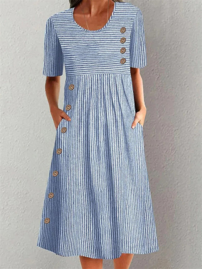 Women's Striped Cotton Summer Dress