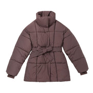 Women's Solid Quilted Wool Coat
