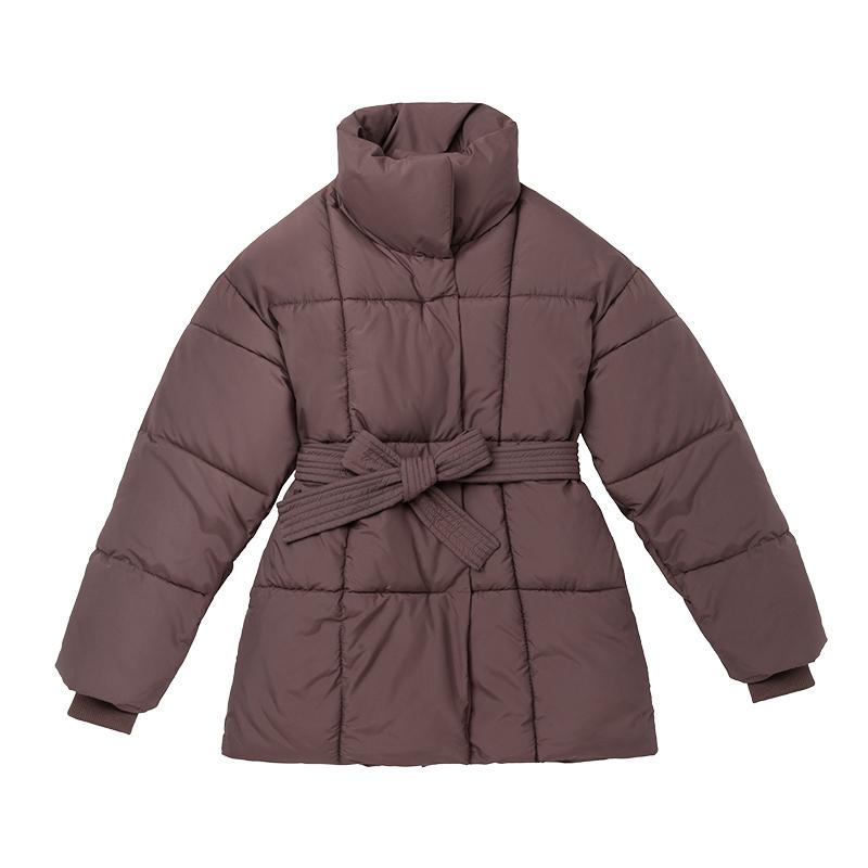 Women's Solid Quilted Wool Coat