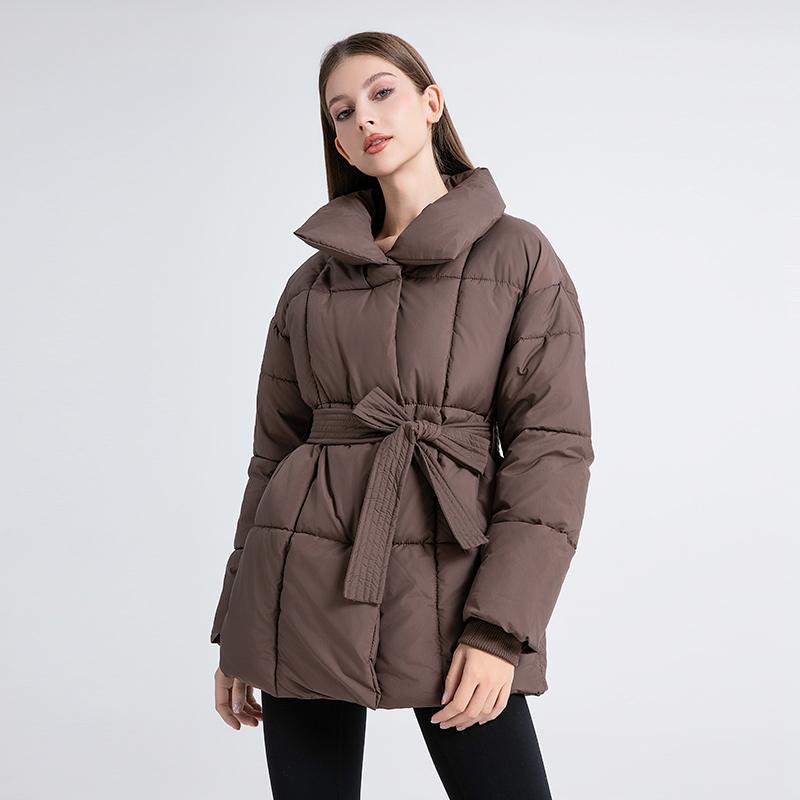 Women's Solid Quilted Wool Coat