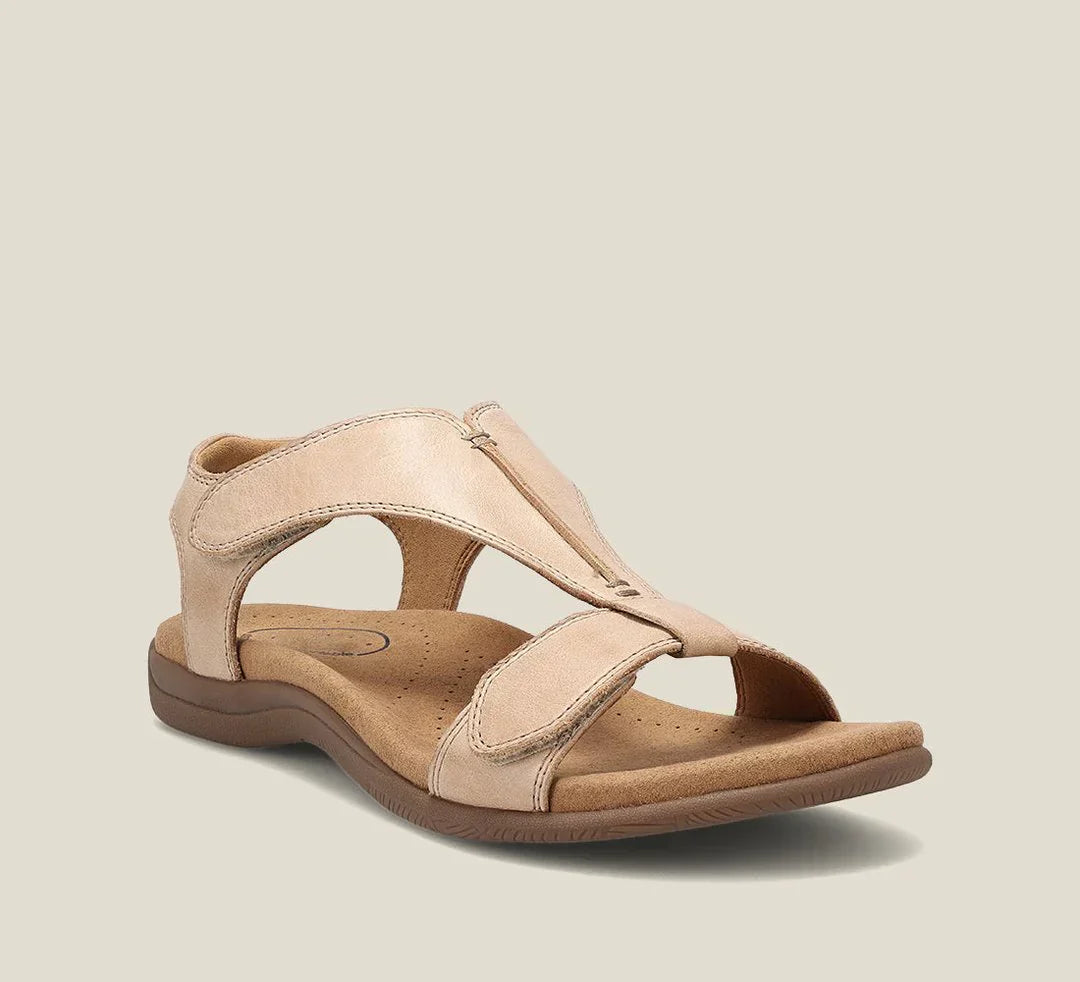 Women's Black Leather Orthopaedic Sandals