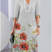 Women's Floral Layered Cotton Dress