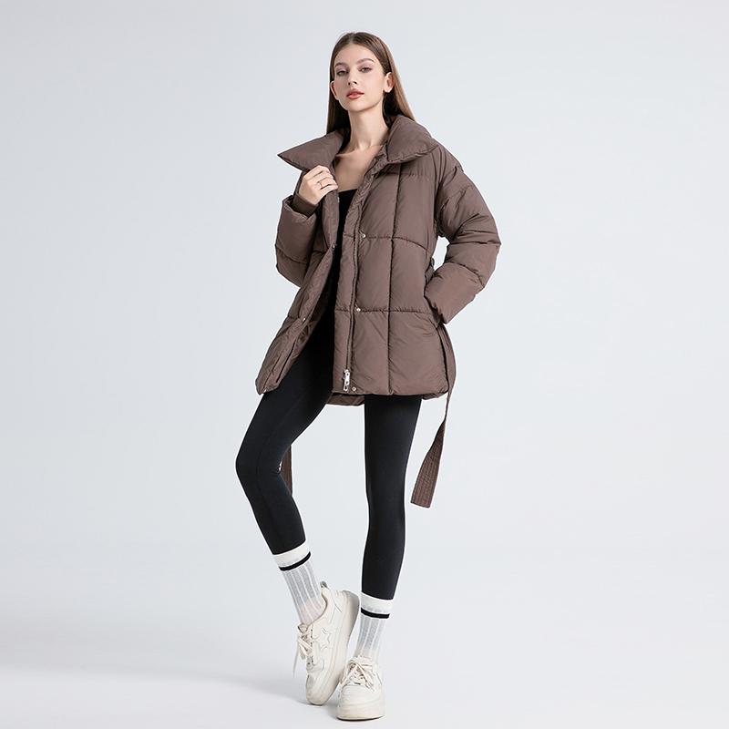 Women's Solid Quilted Wool Coat