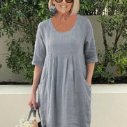 Women's Solid Cotton Summer Dress