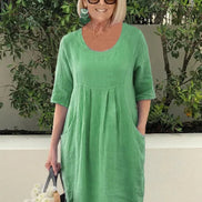 Women's Solid Cotton Summer Dress