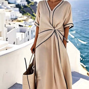 Women's Striped Cotton Summer Dress