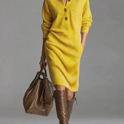 Women's Solid Knit Sweater Dress