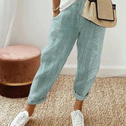 Women's Striped Cotton Trousers