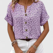 Women's Floral Button-Front Top