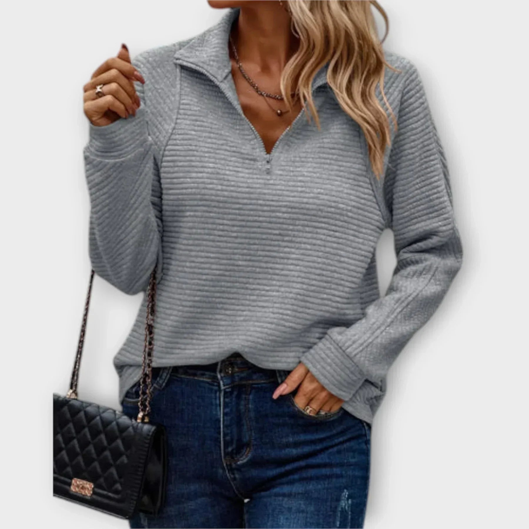 Women's Solid Half-Zip Pullover