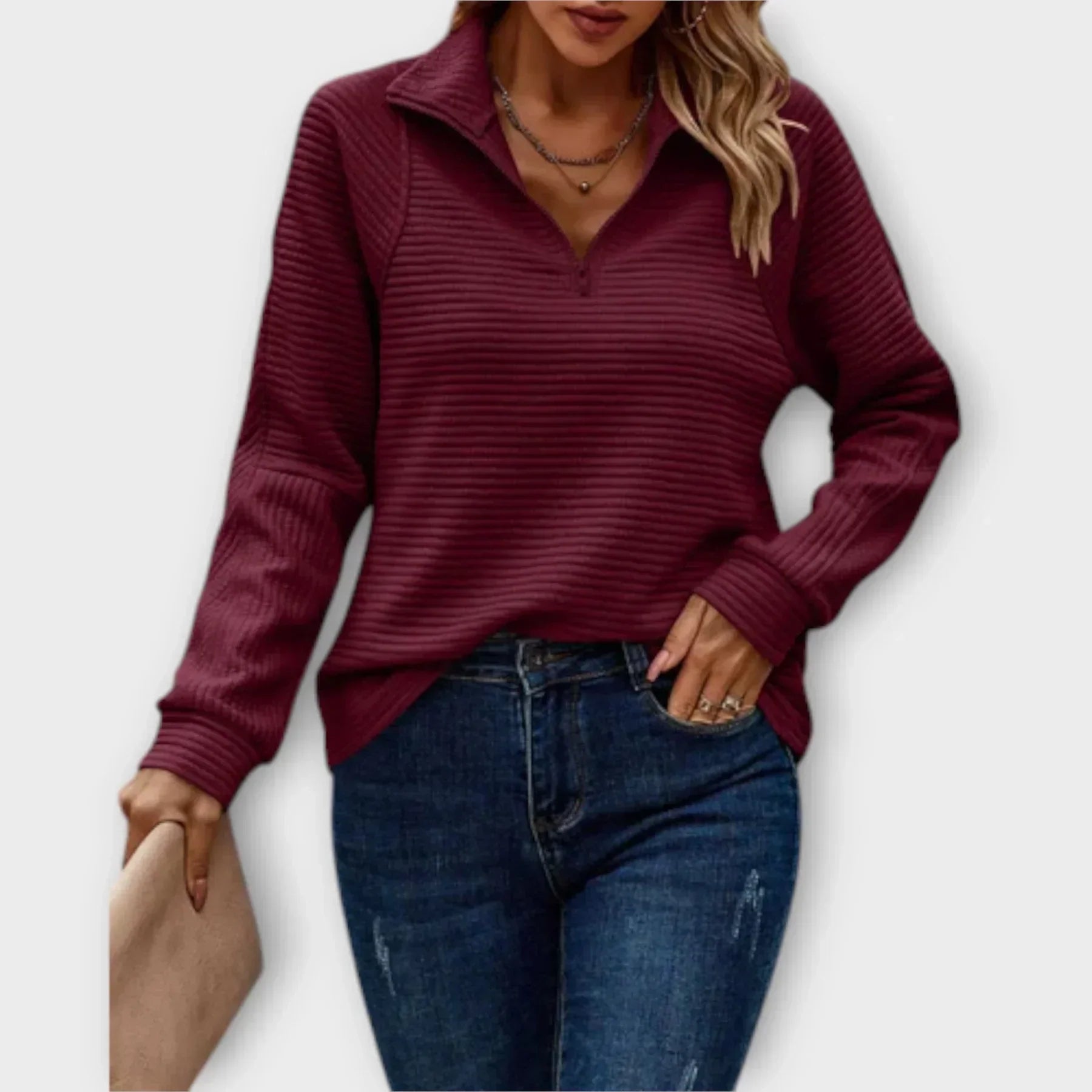 Women's Solid Half-Zip Pullover