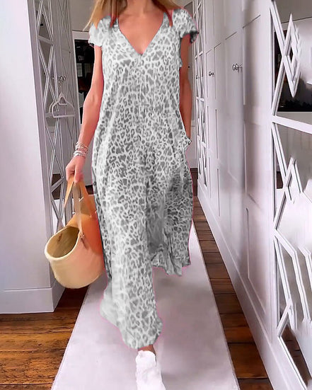 Women's Solid V-Neck Maxi Dress