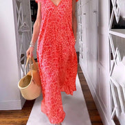 Women's Solid V-Neck Maxi Dress