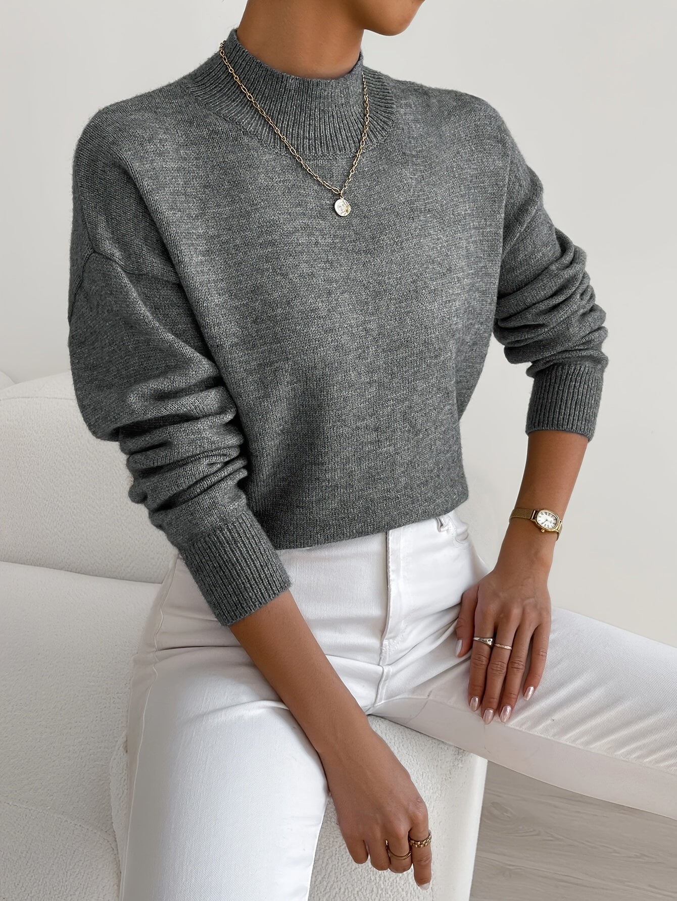 Women's Solid Knit Jumper