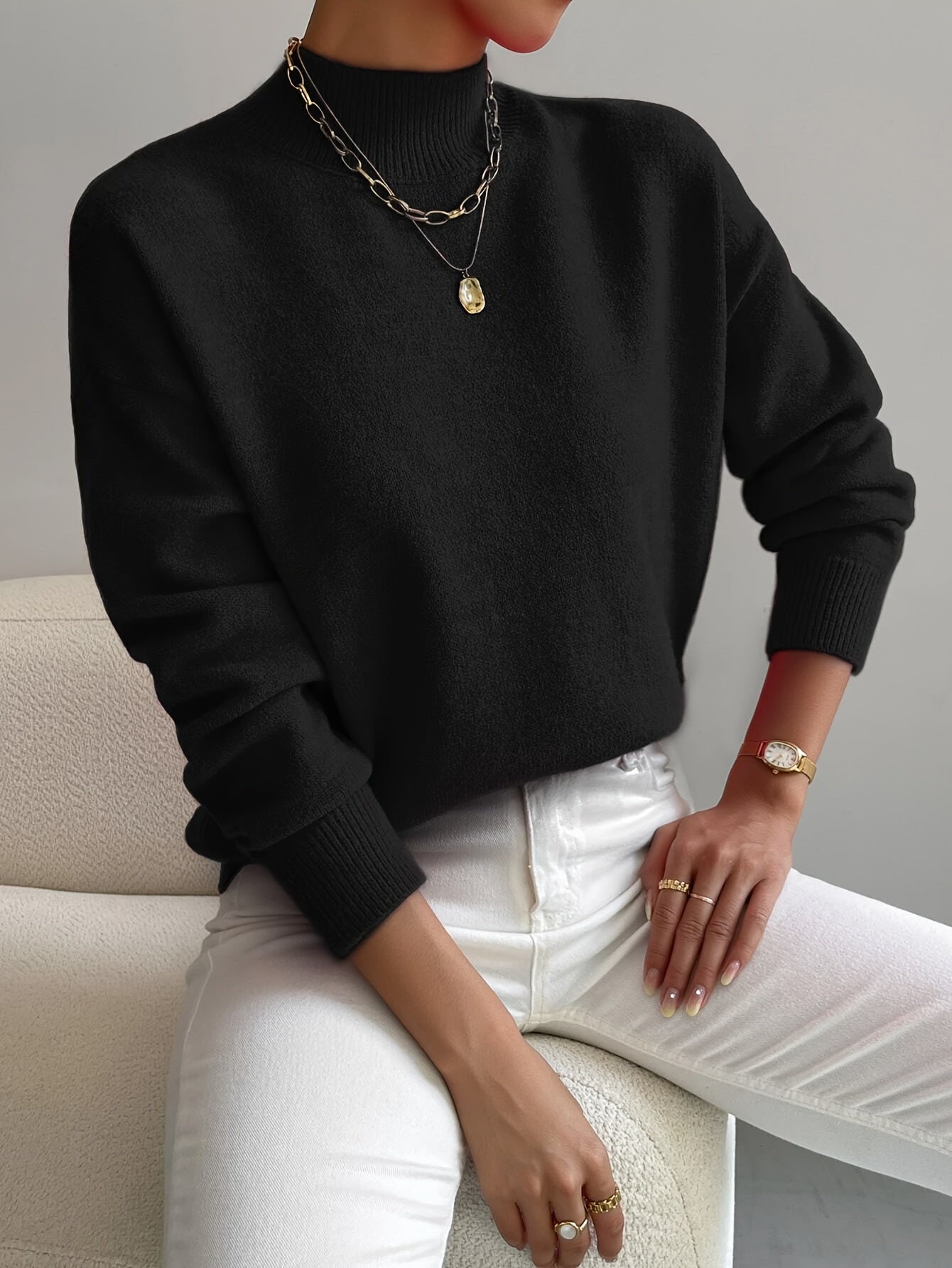 Women's Solid Knit Jumper