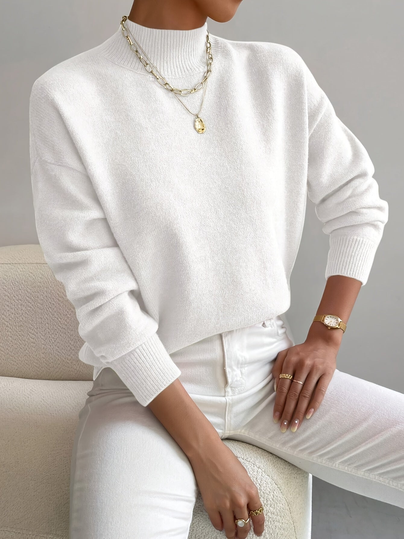 Women's Solid Knit Jumper