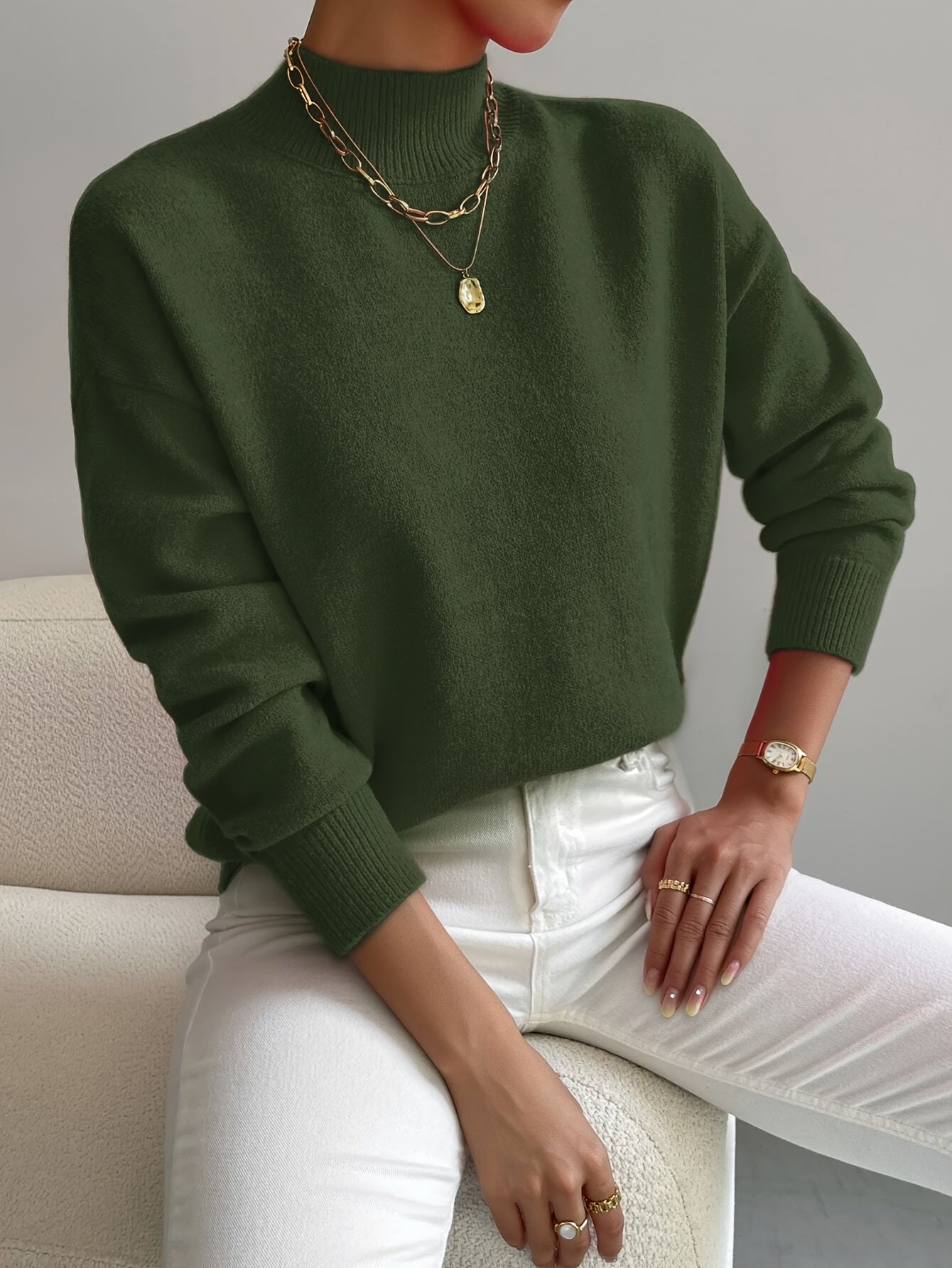 Women's Solid Knit Jumper