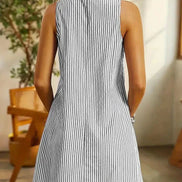 Women's Striped Cotton Mini Dress
