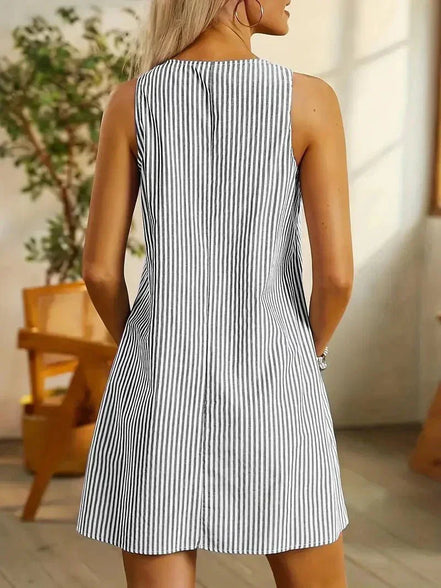 Women's Striped Cotton Mini Dress
