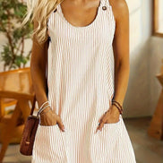 Women's Striped Cotton Mini Dress