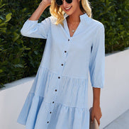 Women's Solid Crepe Midi Dress