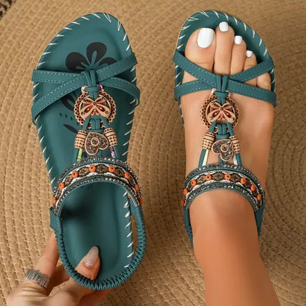 Women's Neutral Leather Sandals