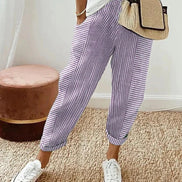 Women's Striped Cotton Trousers