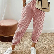 Women's Striped Cotton Trousers