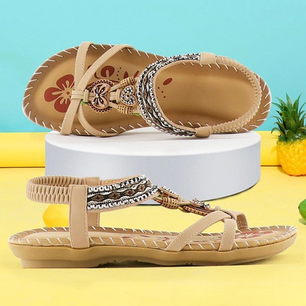 Women's Neutral Leather Sandals