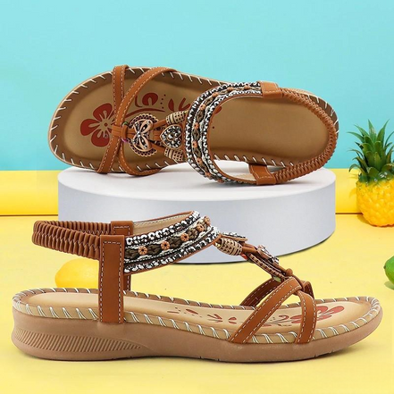 Women's Neutral Leather Sandals