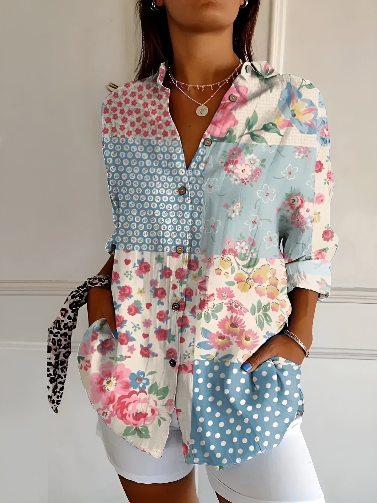 Women's Floral Cotton Blouse