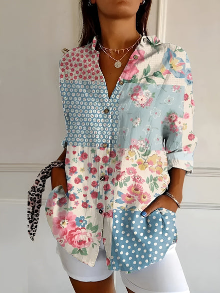 Women's Floral Cotton Blouse