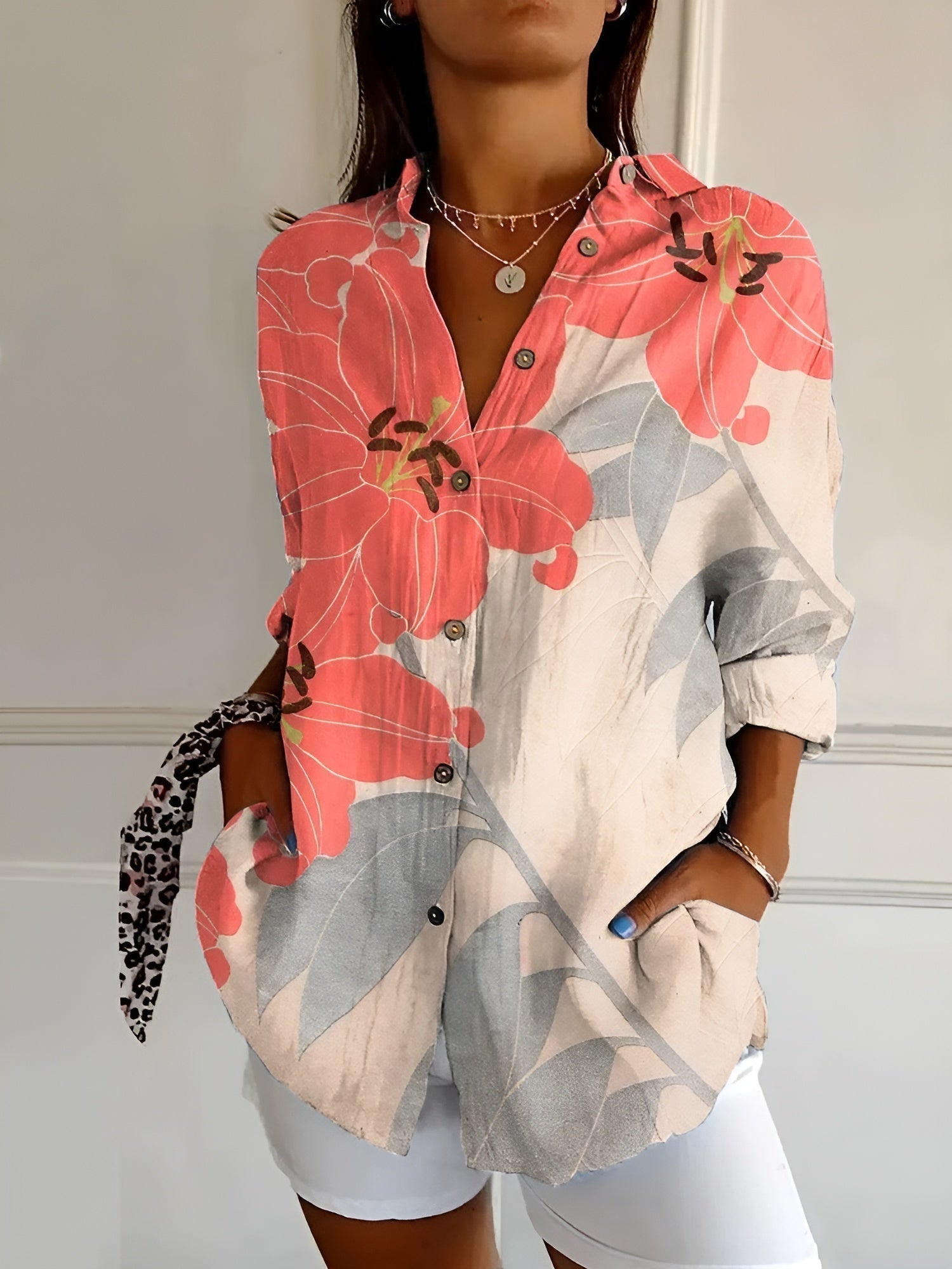 Women's Floral Cotton Blouse