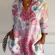 Women's Floral Cotton Blouse