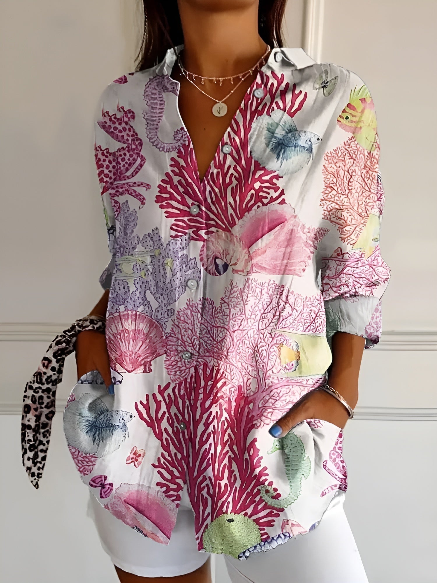 Women's Floral Cotton Blouse