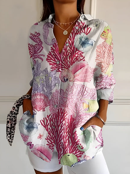 Women's Floral Cotton Blouse