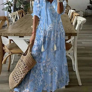 Women's Solid Viscose Boho Dress